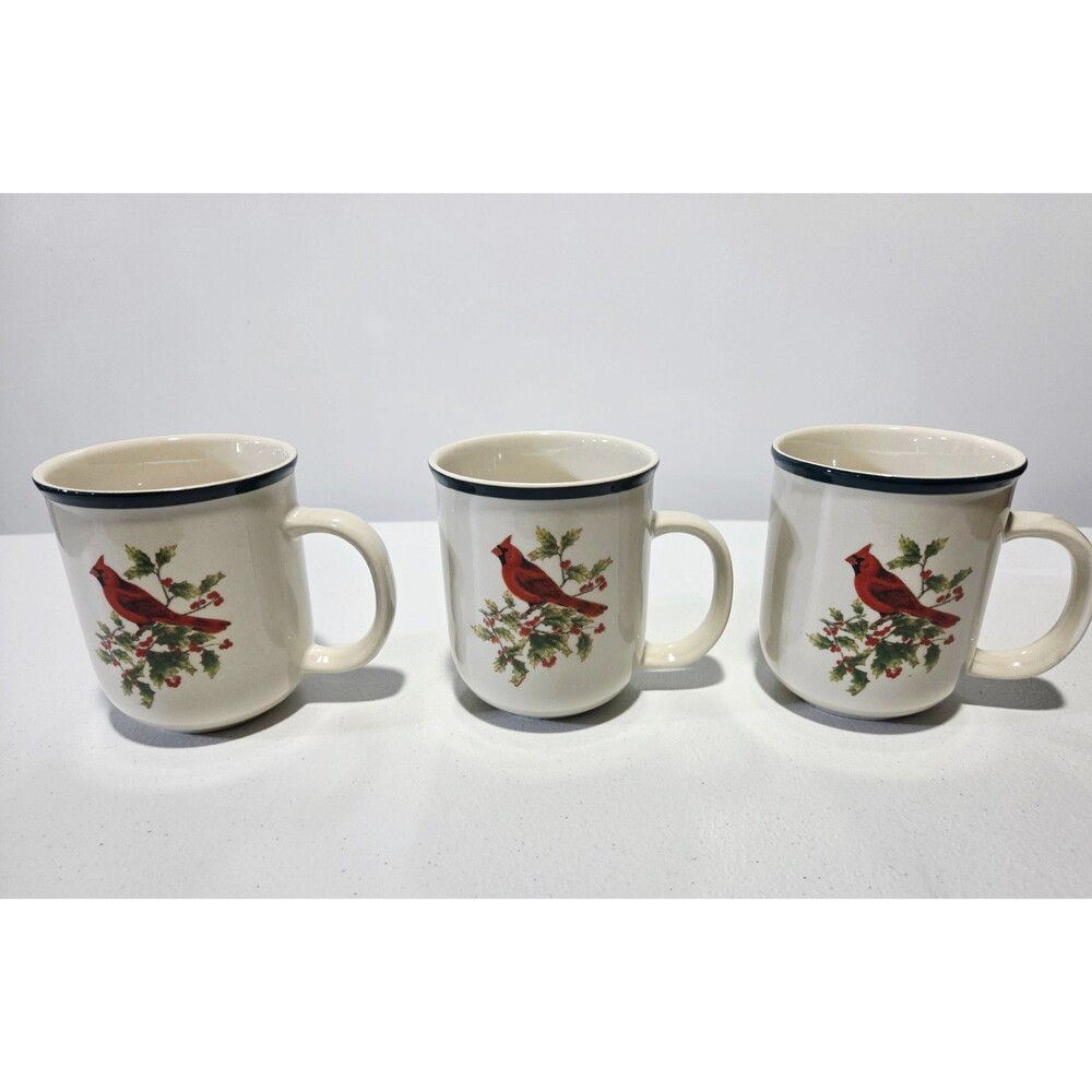 Thomson Pottery Coffee Tea Mugs Set Of 3 Christmas Winter